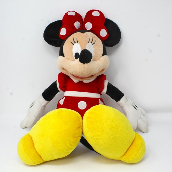 Disney Other - Disney Parks Resort  Minnie Mouse 20" Doll Red  Dot Dress Bow Plush Stuffed Toy